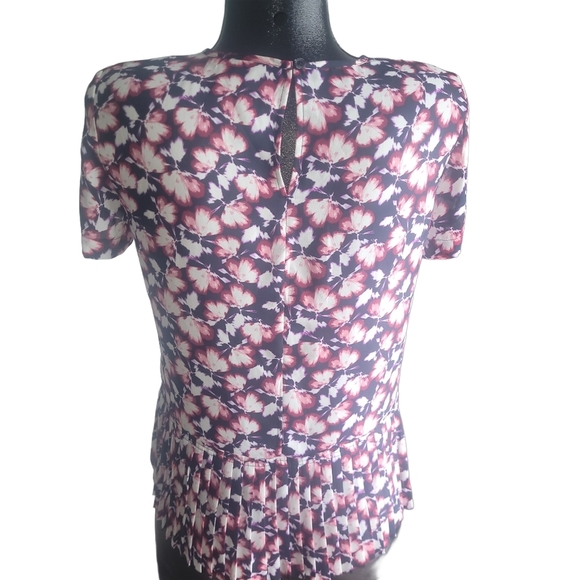 Banana Republic Floral Print Short Sleeve Blouse XS - Picture 6 of 7